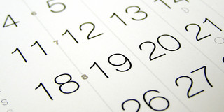 Kalendertage Zahlen aus einem Kalender im Detail